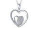 925 Sterling Silver Rhodium 1.1mm Cable Chain Lobster Clasp 0.05ct Diamond Open Love Heart Necklace 18 Inch Jewelry Gifts for Women - 7DAY'S