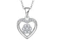 925 Sterling Silver Rhodium 1.1mm Cable Chain Lobster Clasp 0.05ct Diamond Open Love Heart Necklace 18 Inch Jewelry Gifts for Women - 7DAY'S