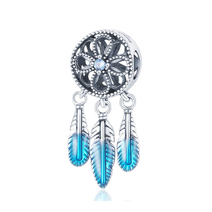 Hot Sale Charms Fit Pandora 925 Original Bracelet Silvering Owl With Blue Zircon Red Heart Charms Beads Fine DIY Jewelry Making
