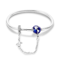 Silver Plated Stars Heart Shape Butterflies Clover Clasp Bracelet for Women Fit Original Charms Beads DIY Making Gift