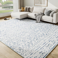 9x12 Area Rugs for Living Room - Non Slip Machine Washable Rug Modern Moroccan Boho Rug Super Soft Indoor Carpet Large Area Rug for Bedroom Dining Room Office Playroom, Blue - 7DAY'S