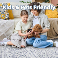9x12 Area Rugs for Living Room - Non Slip Machine Washable Rug Modern Moroccan Boho Rug Super Soft Indoor Carpet Large Area Rug for Bedroom Dining Room Office Playroom, Blue - 7DAY'S