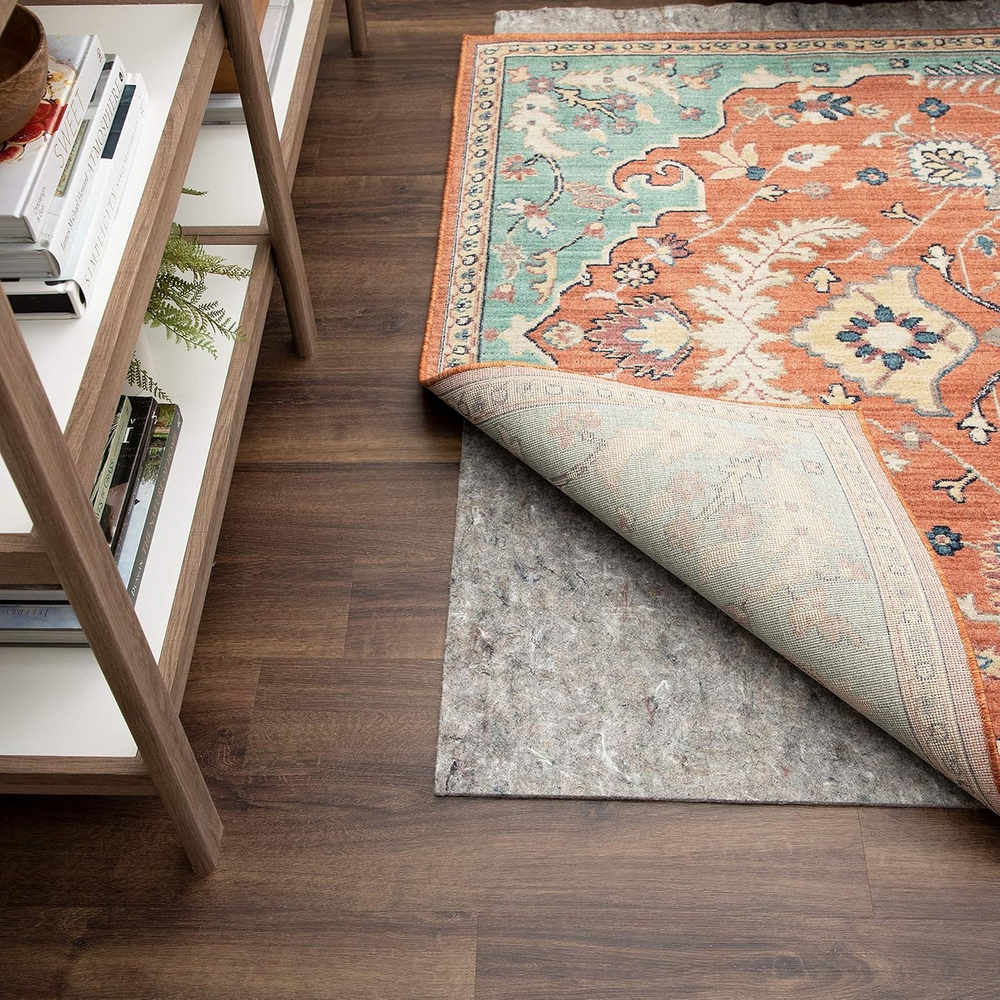Mohawk Home 8' x 10' Non Slip Grip Rug Pad 1/4" Thick Dual Surface Felt Cushion + Rubber Gripper - Safe for All Floors