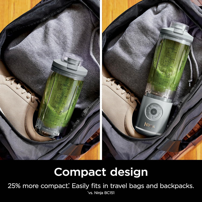 Ninja Blast Max, Portable Blender + Twist & Go, Personal Smoothie, Blend, Ice Crush, 3 Programs, Cordless, 22 oz removable Vessel, Dishwasher Safe, Leakproof, Silver, BC251SL