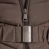 Calvin Klein womens Everyday Hooded Zip Front Puffer Long Sleeve Coat