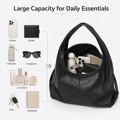 Unbranded Women PU Leather Hobo Shoulder Bag - Large Capacity Daily Commute Tote