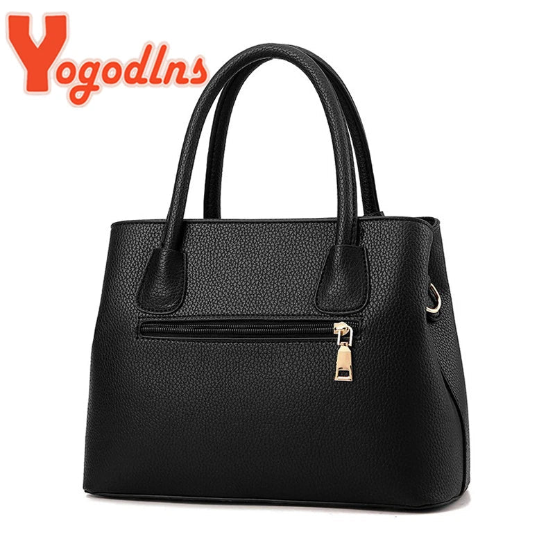 Yogodlns Women PU Tote Bag - Zipper Closure, Versatile Shoulder Handbag for Everyday Use