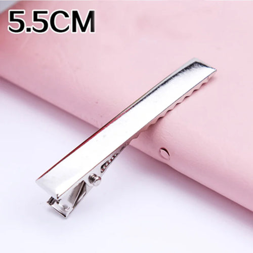 30PCS/Lot High Quality 3.2-5.5cm Silver-Color Black Hair Clips Flat Barrettes Iron Hairpins DIY Hair Accessories For Women Girls