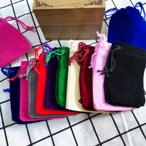100 Pcs/Lot 5x7 7x9 9x12 10x16cm Coloful Velvet Gift Bags&small Pouches Jewelry Package Bags Velvet Drawstring Packaging Bags