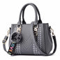 Yogodlns Embroidery Messenger Bag for Women Leather Satchel - Embroidered Design