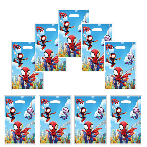 Spidey And His Amazing Friends Party Favor Gift Bags Spiderman Candy Bag Handle Gift Bags Superhero  Birthday Party decorations