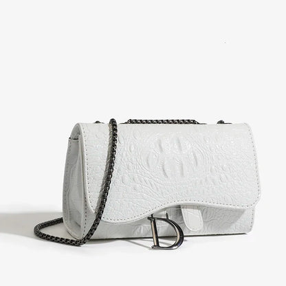 Women Sequined Chain Crossbody Bag With PU Leather - Chain Strap