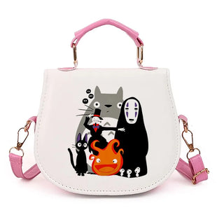 Cute Totoro Print Crossbody Bag Women PU Leather Handbag Casual Shoulder Bag For Shopping Daily Use & Perfect Gift For Anime Fan