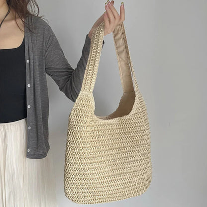 Yogodlns Rattan Women Shoulder Bag Woven Straw Tote - Large Capacity Beach Purse