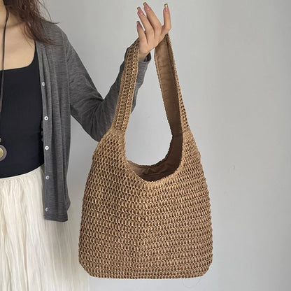 Yogodlns Rattan Women Shoulder Bag Woven Straw Tote - Large Capacity Beach Purse