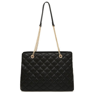 FOXER Women Fashion Quilted Shoulder Bag Female Classic Underarm Bag Vintage Lady Simple Tote Bags Chrismas Gift