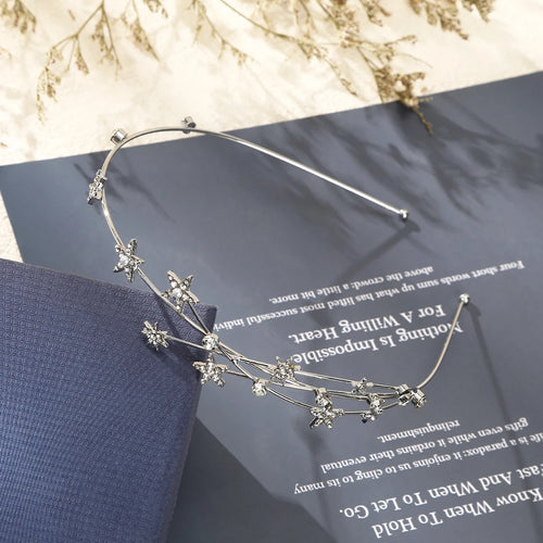 AWAYTR New Fashion Luxurious Snowflake Rhinestones Hairbands Sweet Flower Headband for Women Girl Hair Accessories