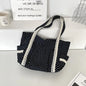 Sweet Lace Shoulder Bag Korean Style Canvas Tote With Polka Dot Pattern Large Capacity And Multi Pocket