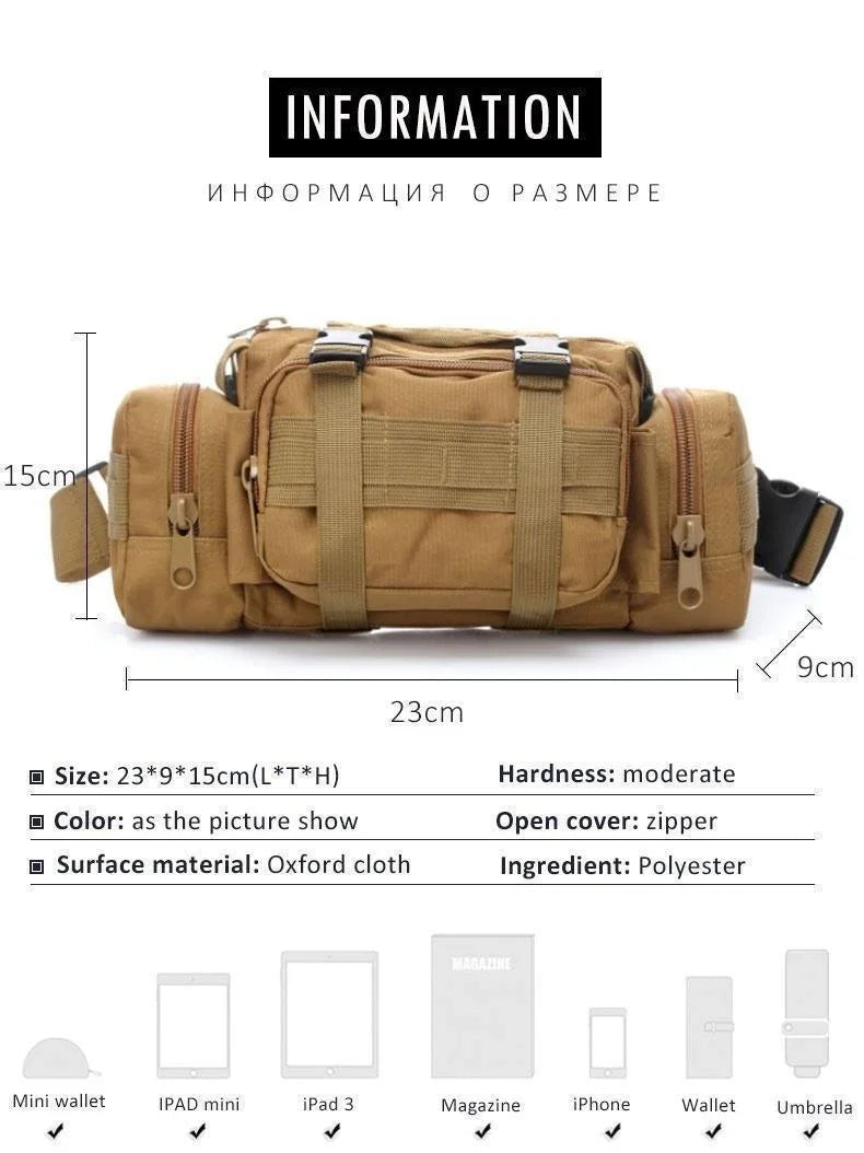 MELORDY Outdoor Waist Pack Chest Bag for Hunting Camping and Hiking - Lightweight Nylon Pouch