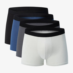 4/10 Piece Set Of Men's Classic Fashion Solid Color Underwear Comfortable Plus Size Teenage Black Boxer Shorts Base Shorts