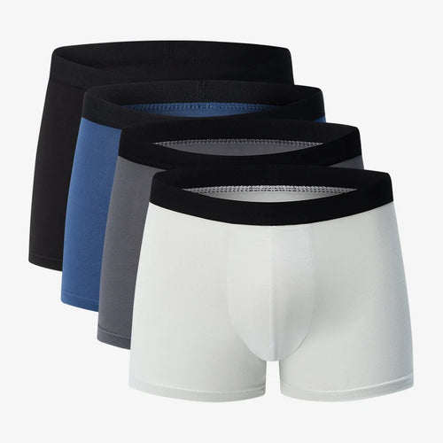 4/10 Piece Set Of Men's Classic Fashion Solid Color Underwear Comfortable Plus Size Teenage Black Boxer Shorts Base Shorts