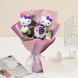 Sanrio Handheld Bouquet Hello Kitty Character Handheld Bouquet Hello Kitty Artificial Roses Artificial Flowers Home Wedding Deco