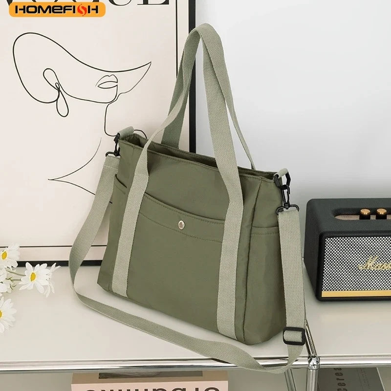 Homefish Large Capacity Nylon Crossbody Messenger Bag - Adjustable Removable Strap