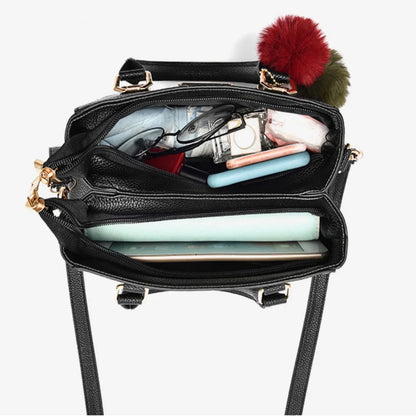 Women's PU Leather Shoulder Bag Casual Messenger Tote Large Capacity Handbag for Everyday Use