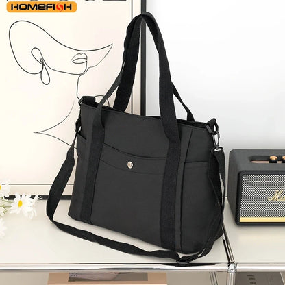 Homefish Large Capacity Nylon Crossbody Messenger Bag - Adjustable Removable Strap