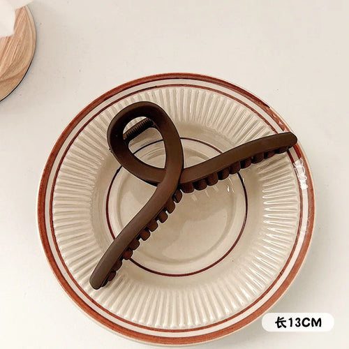 Korean Large Solid Hair Claw Elegant Hairpins Barrette Crab Hair Clips For Women Girls Square Headwear Hair Accessories Jewelry