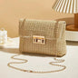Yogodlns Knitted Straw Crossbody Bag For Women With Chain Strap Day To Night - Versatile Day To Night Use