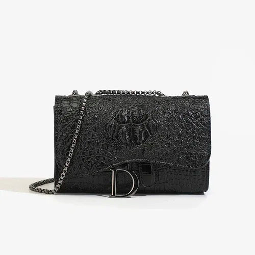 Women Sequined Chain Crossbody Bag With PU Leather - Chain Strap