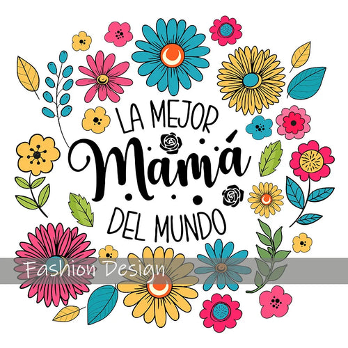 Spanish Happy Mother's Day Mom DIY Iron-On Heat Transfer Sticker Decals T-shirts Sweatshirts Bag Clothing Fabric Handmade Decor