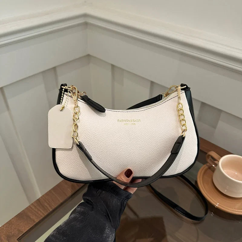 Yogodlns Crossbody Bag For Women - Adjustable Strap Crescent Shoulder PU Leather Zipper Closure