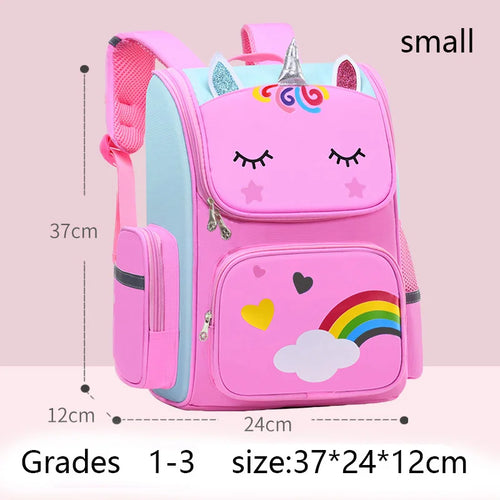 Kid Backpack for Girl Unicorn Children Bookbag Rainbow Eyes School Bag Teen Girl Backpack for Traveling Waterproof Mochilas