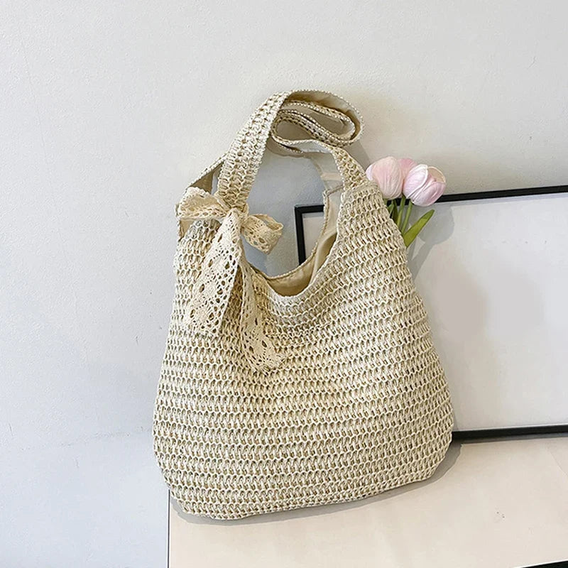 Yogodlns Rattan Women Shoulder Bag Woven Straw Tote - Large Capacity Beach Purse