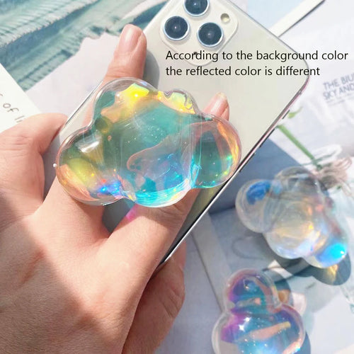 3D Korea Laser Clouds INS Mobile Phone Holder Griptok Supports IPhone Samsung Xiaomi Grip Tok Folding Finger Holder for Girls