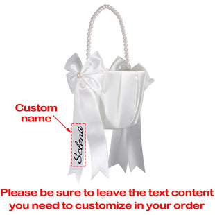 Personalized Flower Girl Basket and Ring Bearer Pillow Wedding Day Supplies Elegant Accessory Bridal Shower Gift Proposal Party