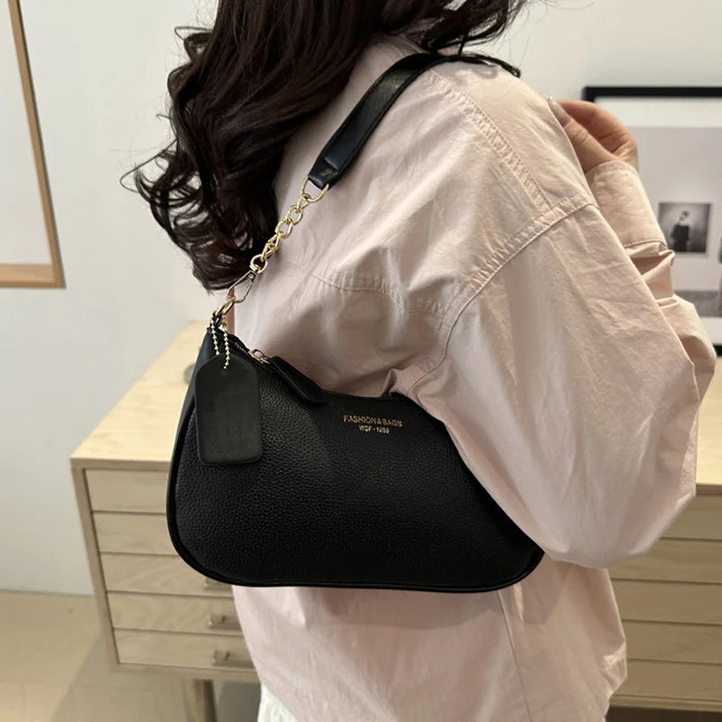 Yogodlns Crossbody Bag For Women - Adjustable Strap Crescent Shoulder PU Leather Zipper Closure