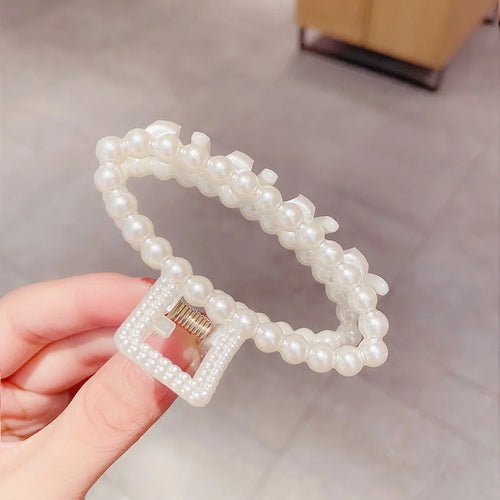 Pearl Claw Clips Crab Geometric Hairpins For Women Girl Korean Bow Hollow Hair Accessories Bath Clip Headwear Barrettes
