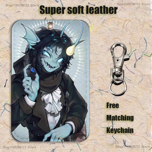 P-Pressure S-Sebastian Solace Cartoon Card Keychain Anime Fashion Pendant Bag ID Door Card Case Bus Card Cute Adult
