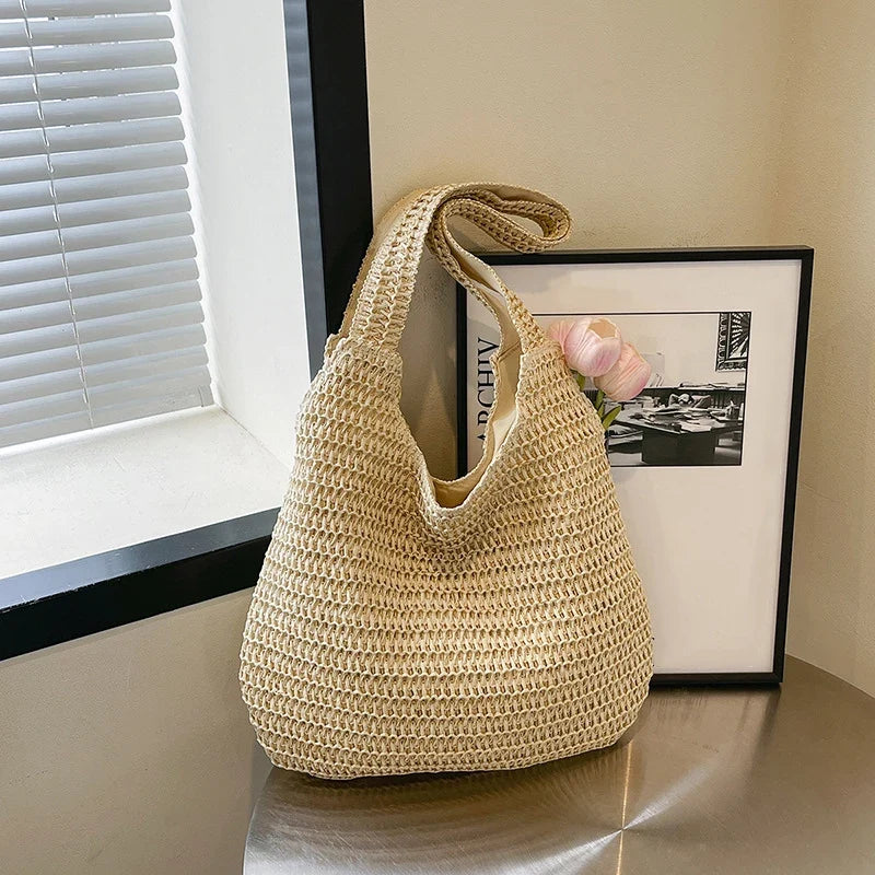 Yogodlns Rattan Women Shoulder Bag Woven Straw Tote - Large Capacity Beach Purse