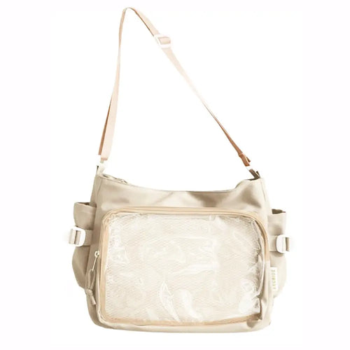 HOT Y2k Harajuku Shoulder Bag Women Ita Bag Japanese Shoulder Purse with Clear Window College Crossbody Bag Tote Shoulder Bags
