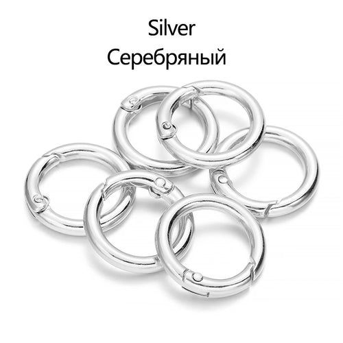 5Pcs/Lot 21 Colors Metal O Ring Spring Clasp Openable Round Carabiner Keychain Clips Hook Dog Chain DIY Jewelry Buckle Connector