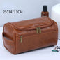 PU Leather Toiletry Bag For Men And Women Dopp Kit Hanging Travel Case Large Cosmetic Bag