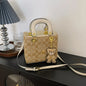 VZZS Monogram PU Tote Bag Crossbody Purse With Bear Charm For Everyday Use All Seasons
