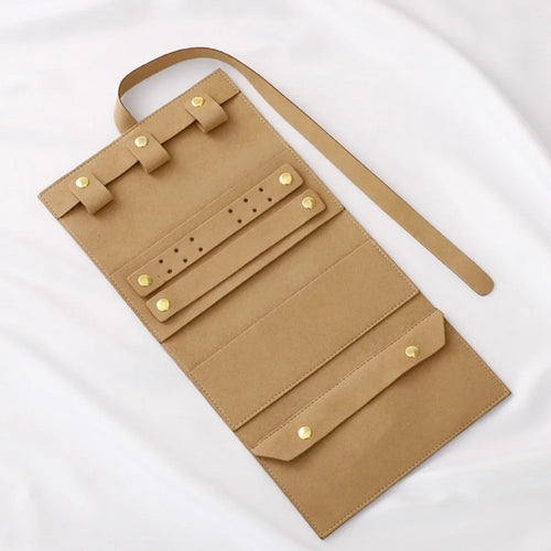 Portable Jewelry Case Roll Bag Foldable Travel Organizer Bags Earrings Rings Necklaces Brooches Storage Bag For Women Girls