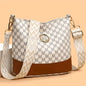 Women's Crossbody Bag With M Badge Multi Pocket Design Adjustable Shoulder Strap