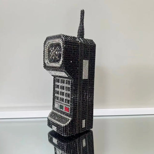 XIYUAN Newest Cellphone Shaped Rhinestone Evenin/g Clutch Purse Luxury Diamond Wedding Party Bag Lady Pink Crystal Bridal Handbag