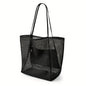 Women's Beach Tote Bag Large Capacity Durable Polyester Open Top Shoulder Bag For Travel And Shopping
